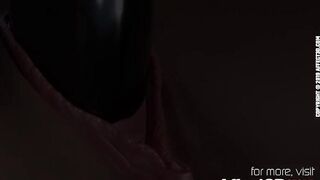 Lesbians having sex in a night club with a dildo