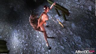 Fantasy animation with monsters and big tits witches