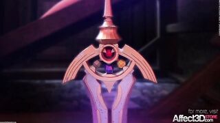 Fantasy animation with monsters and big tits witches