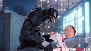 venom pounds spidergirl in the pussy till huge creampie