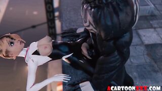 venom pounds spidergirl in the pussy till huge creampie