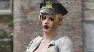 Police Officer Rachel Gives Blowjob (Animation With Sound)