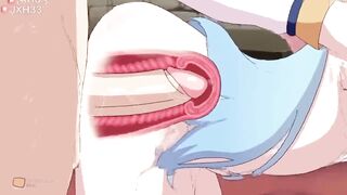AQUA LOVES DOGGYSTYLE POSITION & CREAMPIED - KONOSUBA SERIES