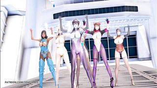 [MMD] Red Velvet - Red Flavor StripDance Dva Mercy Pharah Mei Symmetra Widowmaker Overwatch Hentai