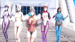 [MMD] Red Velvet - Red Flavor StripDance Dva Mercy Pharah Mei Symmetra Widowmaker Overwatch Hentai