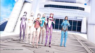 [MMD] Red Velvet - Red Flavor StripDance Dva Mercy Pharah Mei Symmetra Widowmaker Overwatch Hentai