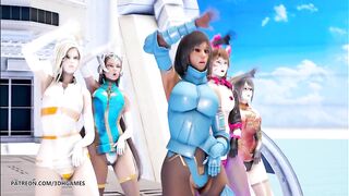 [MMD] Red Velvet - Red Flavor StripDance Dva Mercy Pharah Mei Symmetra Widowmaker Overwatch Hentai