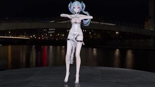 【hentai MMD】Hentai Girl Strip Dance with Sexy Translucent China Dress / Hatsune MIku