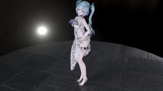 【hentai MMD】Hentai Girl Strip Dance with Sexy Translucent China Dress / Hatsune MIku