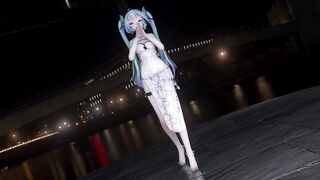 【hentai MMD】Hentai Girl Strip Dance with Sexy Translucent China Dress / Hatsune MIku