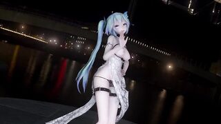 【hentai MMD】Hentai Girl Strip Dance with Sexy Translucent China Dress / Hatsune MIku