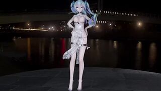 【hentai MMD】Hentai Girl Strip Dance with Sexy Translucent China Dress / Hatsune MIku