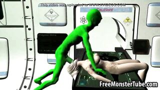 Inked 3D blonde babe gets fucked by an alien