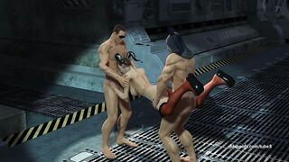 Batman and Robin Gangbang Harley Quinn