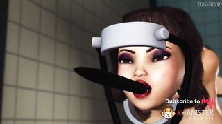 Big black man plays with a hot brunette in cuffs in jail