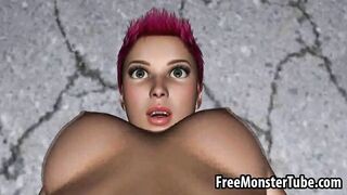 3D redhead lesbian schoolgirl babe gets eaten out