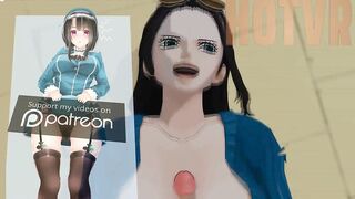 One piece nico robin sucking Dick 3D