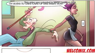 Giving the old man a bath - The Naughty Home Tittle 7