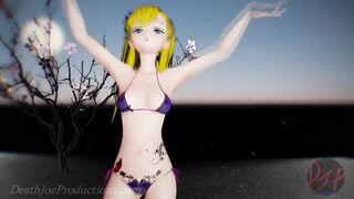 MMD R18 4k Blue Bikini Aylin - Red Flavor 1044