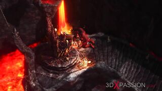 Devil plays with a super hot girl in hell