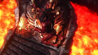 Devil plays with a super hot girl in hell