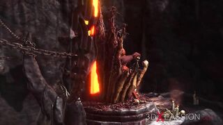 Devil plays with a super hot girl in hell