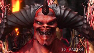 Devil plays with a super hot girl in hell
