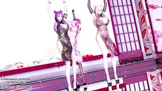 [MMD]Tougen Renka 桃源恋歌 Ahri Kaisa Seraphine Hot Erotic Dance 4K 60FPS