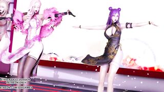 [MMD]Tougen Renka 桃源恋歌 Ahri Kaisa Seraphine Hot Erotic Dance 4K 60FPS