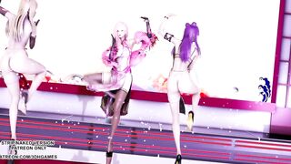 [MMD]Tougen Renka 桃源恋歌 Ahri Kaisa Seraphine Hot Erotic Dance 4K 60FPS