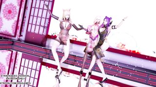 [MMD]Tougen Renka 桃源恋歌 Ahri Kaisa Seraphine Hot Erotic Dance 4K 60FPS