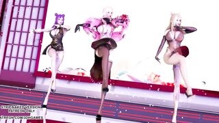 [MMD]Tougen Renka 桃源恋歌 Ahri Kaisa Seraphine Hot Erotic Dance 4K 60FPS