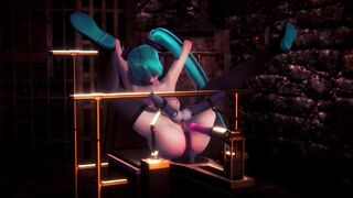3D HENTAI BDSM Miku Hatsune Fucks with a Sex Machine