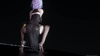 【hentai MMD】Hentai Beautiful Girl Courtship Anal Beads Dance