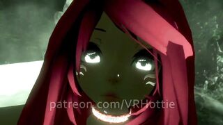 Red Riding Hood Face Rides you in Forest Waterfall Outdoor Nature Wet Pussy Scarf POV Lap Dance