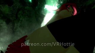 Red Riding Hood Face Rides you in Forest Waterfall Outdoor Nature Wet Pussy Scarf POV Lap Dance