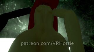 Red Riding Hood Face Rides you in Forest Waterfall Outdoor Nature Wet Pussy Scarf POV Lap Dance