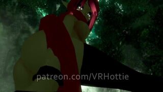 Red Riding Hood Face Rides you in Forest Waterfall Outdoor Nature Wet Pussy Scarf POV Lap Dance