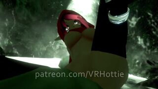 Red Riding Hood Face Rides you in Forest Waterfall Outdoor Nature Wet Pussy Scarf POV Lap Dance