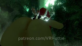 Red Riding Hood Face Rides you in Forest Waterfall Outdoor Nature Wet Pussy Scarf POV Lap Dance