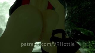 Red Riding Hood Face Rides you in Forest Waterfall Outdoor Nature Wet Pussy Scarf POV Lap Dance