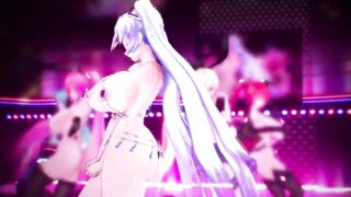 MMD Miku  live Concert Sexy Body and Curvy MILF 3d Hentai Succubus Fap Challenge