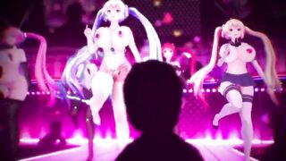 MMD Miku  live Concert Sexy Body and Curvy MILF 3d Hentai Succubus Fap Challenge