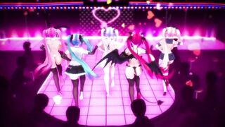 MMD Miku  live Concert Sexy Body and Curvy MILF 3d Hentai Succubus Fap Challenge