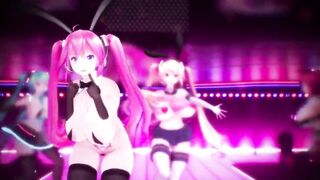 MMD Miku  live Concert Sexy Body and Curvy MILF 3d Hentai Succubus Fap Challenge