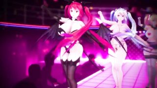 MMD Miku  live Concert Sexy Body and Curvy MILF 3d Hentai Succubus Fap Challenge