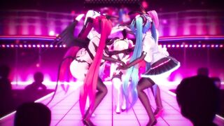 MMD Miku  live Concert Sexy Body and Curvy MILF 3d Hentai Succubus Fap Challenge