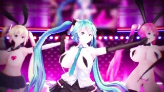 MMD Miku  live Concert Sexy Body and Curvy MILF 3d Hentai Succubus Fap Challenge