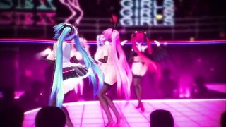 MMD Miku  live Concert Sexy Body and Curvy MILF 3d Hentai Succubus Fap Challenge