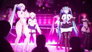 MMD Miku  live Concert Sexy Body and Curvy MILF 3d Hentai Succubus Fap Challenge